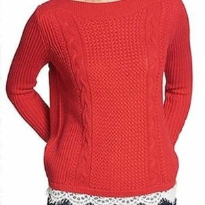 Tommy Hilfiger Lace-Trimmed Knitted Sweater